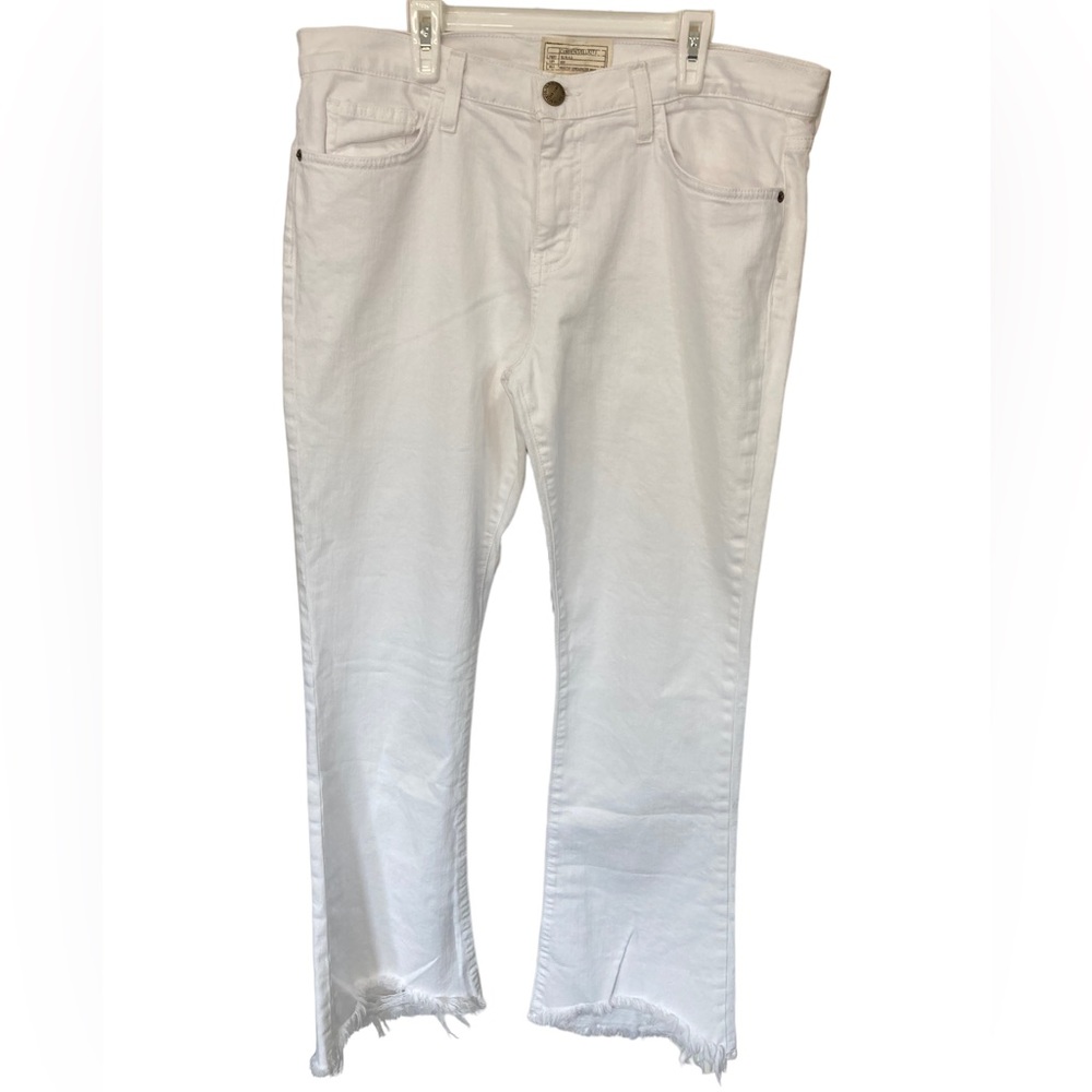 Current/Elliott‎ White Jeans Bootcut Raw Hem Size 30.
